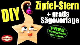 Weihnachtsdeko selber machen aus Holz  gratis Sägevorlage  Scroll saw project  free pattern [upl. by Ahsenid517]