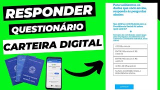 RESPONDER O QUESTIONÁRIO PARA HABILATAR A CARTEIRA DE TRABALHO DIGITAL [upl. by Alleuqram477]