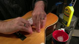 How to Remove an Acoustic Guitar Pickguard Scratch Plate and Install a Clear Pick Guard [upl. by Denbrook546]