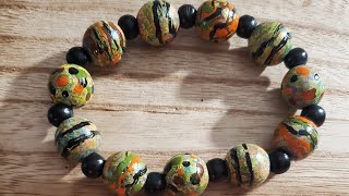 diy how to use 2mm wooden beads to finish a 12 mm BOLD STATEMENT BRACELET [upl. by Peggi715]