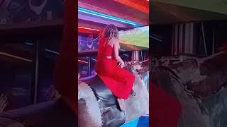 😍 Girl in a Red Dress Ride on Mechanical Bull [upl. by Leoj]