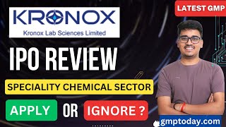 Kronox Lab Sciences Limited IPO Review  Apply or Avoid  Latest GMP [upl. by Bronnie]