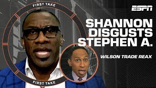 Stephen A is DISGUSTED with Shannon Sharpe about the Russell WilsonSteelers move 🙄  First Take [upl. by Nairod751]