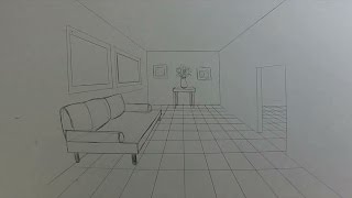 How to Draw a Room in 1Point Perspective [upl. by Assirrak880]