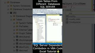 Join Tables From Different Databases SQL Server ssms sqlserver [upl. by Pros]