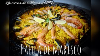 PAELLA DE MARISCO receta al estilo de la cocina de María y Miki 😜 [upl. by Eelinnej83]