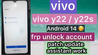 vivo y22 frp bypass android 14  vivo y22s frp bypass talkback not working frpbypass frp y22 os14 [upl. by Anyar773]