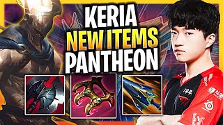 KERIA TRIES PANTHEON SUPPORT WITH NEW ITEMS  T1 Keria Plays Pantheon Support vs Hwei Season 2024 [upl. by Krysta623]