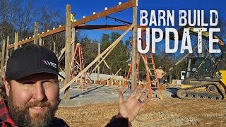 Framing Trusses and WE HAVE A ROOF Barn Build  Part 2 [upl. by Camm]