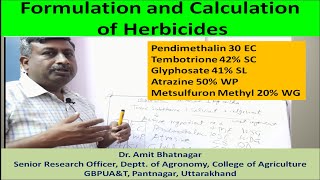 Formulation and Calculation of Herbicides [upl. by Yatnuahs]