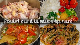 EN CUISINE AVEC MOI CE SOIR • Recette Poulet dur aux épinards et champignons •Recette Congolaise [upl. by Orlena291]