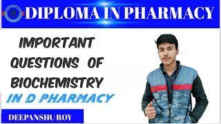 IMPORTANT QUESTIONS OF BIOCHEMISTRYDIPLOMA IN PHARMACY हिंदी [upl. by Sophia]