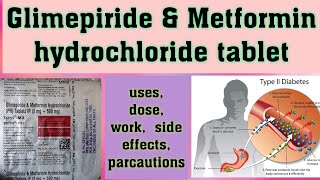 Glimepiride amp Metformin hydrochloride tablet Isryl tablet usesdoseworkside effectsparcautions [upl. by Ahsieyt]