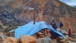 Mountain village people Hard work with Heavy snow fall And eat Tea  At Dolpa Nepal [upl. by Tavi703]