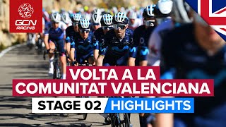 Climbs amp Corners As Sprinters Battle  Volta A La Comunitat Valenciana 2022 Stage 2 Highlights [upl. by Adnuahsor]