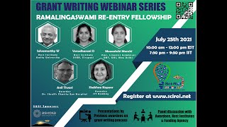 SciROI Grant Writing Webinar Series Ramalingaswami Reentry Fellowship [upl. by Aceissej]