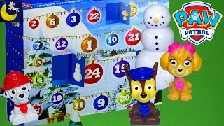 Paw Patrol Surprise Toys with the Christmas Advent Calendar Toy Reveal Chase Skye Rubble Count Down [upl. by Nhguahs]