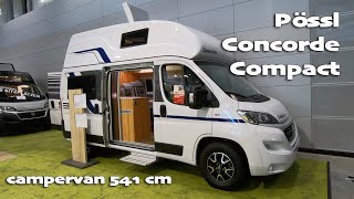 Small campervan Pössl Concorde Compact  only 541 cm  Super Compact  large bathroom and 215 cm bed [upl. by Haiel834]