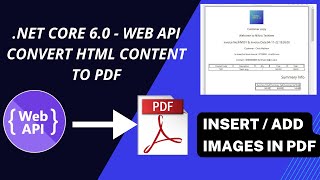 Insert images in pdf from NET Core Web API  convert html content into pdf [upl. by Ledda]