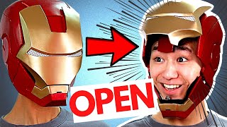 Cardboard Iron Man Helmet That OPENS DIY No Electronics [upl. by Oznecniv668]