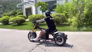 Rooder knight m8s electric scooter citycoco chopper 72v 4000w 80kmh coc ElektroRoller eChopper [upl. by Ahsets]