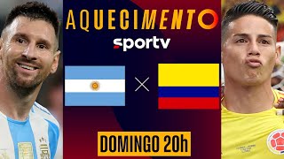 ARGENTINA X COLÔMBIA  AQUECIMENTO AO VIVO E COM IMAGENS  FINAL COPA AMÉRICA 2024  live  sportv [upl. by Neffets435]