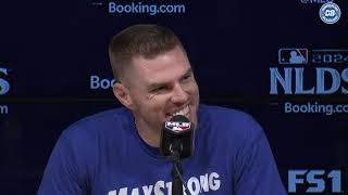 2024 NLDS Freddie Freeman reveals severity of right ankle sprain [upl. by Sanjay]