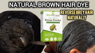 Grey hair colour transformation with HennaNATURAL BROWN HAIR DYE haircolor haircare hair [upl. by Dustman214]