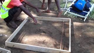 Making the slab for a Ventilation Improved Pit Latrine [upl. by Eelimaj870]