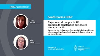 Mejoras en el campus INAP emisión de constancias personales de capacitación [upl. by Iohk]