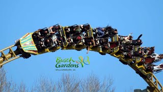 Pantheon Back Row  World’s Fastest MultiLaunch Coaster at Busch Gardens Williamsburg [upl. by Reinhard]