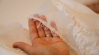 How to Sew the Elastic Button Loop on the Wedding Dress [upl. by Hasheem]