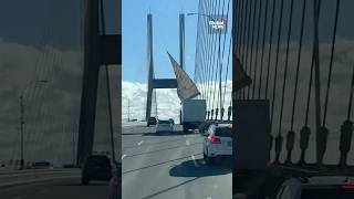 Highspeed winds rip roof off truck on BC bridge BCStorm 🚚 [upl. by Shiller678]