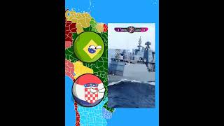 🇧🇷Brasil vs Croácia🇭🇷 Comparação Militar  countryballs shorts [upl. by Litch]