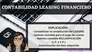 COMO CONTABILIZAR UN LEASING FINANCIERO [upl. by Wrdna]