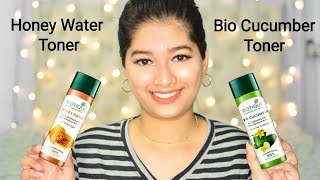 BIOTIQUE Bio Cucumber toner and Honey Water toner Comparison and Review  Catalytic Akanshya [upl. by Etnad783]