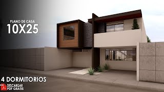 Plano de casa de 10x25 metros [upl. by Soluk]