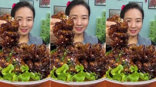 Mukbang Yang Zai Food  Eat Chicken Comb Bucket [upl. by Secor]