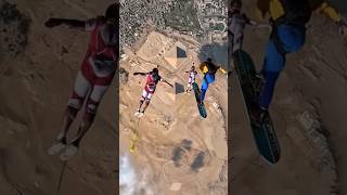 Amazing parachute jump over the Pyramids  Skydive PRO skydive freely skysurf [upl. by Mccord]