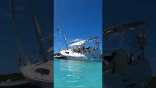 Sailboat High and Dry in the Bahamas shorts sailboatlife aground sailboatlife sailingchannel [upl. by Gladwin]