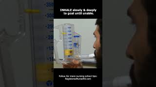 Incentive Spirometer Nursing Teaching in 21 Seconds shorts [upl. by Moyers]