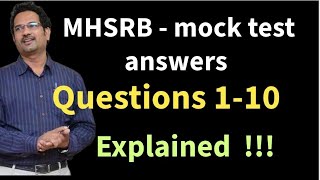 MHSRB mock test  Answers explanation  questions 110 [upl. by Krik]