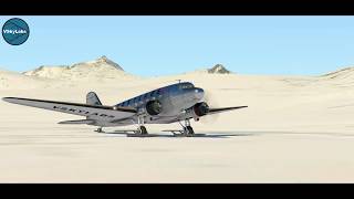 VSKYLABS DC3C47 Flying Lab v25  Testing the skis [upl. by Lenahs]