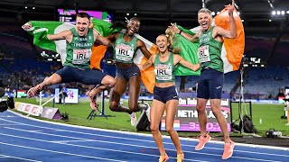 Everything we dream of  Irelands 4 x 400m mixed relay team react to European gold win [upl. by Kirwin]