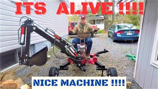 Red RockTrencherman Mini Towable Backhoe from Princess Auto  Harbor Freight Assembly video [upl. by Adnala473]