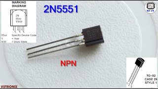 SGeC 2N5551 NPN Amplifier Transistor 180V06A031W [upl. by Pastelki]