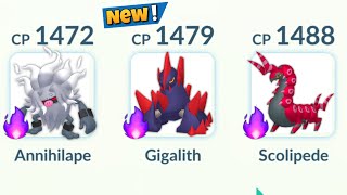 NEW Shadow Annihilape Gigalith Scolipede in Pokemon GO PvP [upl. by Aekerly]