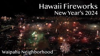 Hawaii Fireworks Show  New Years 2024 [upl. by Novelc]