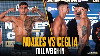 FULL WeighIn Sam Noakes vs Gianluca Ceglia for the EBU European Lightweight Championship 💥 [upl. by Montana]