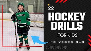 22 Hockey Drills For Kids  Stickhandling Shooting Powerskating amp Stick Tricks [upl. by Hsina]